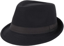Unisex Timelessly Classic 20s Trilby Fedora Hat Men Women Short Brim Panama Jazz Cap Manhattan One Size A-black
