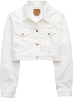 AE Dreamy Drape Super Cropped Denim Jacket