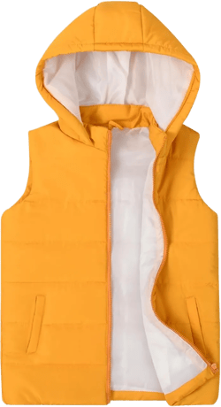 SNOW DREAMS Girls Puffer Vest Lightweight Sleeveless Jackets Hooded Winter Fall Vests Quilted Coat 4 Yellow