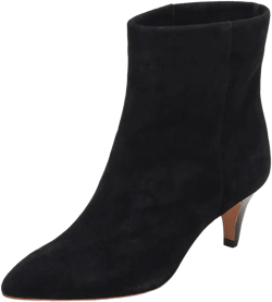 miss left Women Classic Kitten Heel Ankle Boots Pointed Toe Low Heel Wide Calf Pull On Booties Stylish Party Casual Shoes Size 4-16 US 11 Black Suede