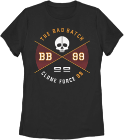 Women's Star Wars: The Bad Batch Skull Logo  Graphic Tee Black 2X Large