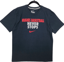 Nike Hughes Basketball Black Regular Fit Cotton Tee Shirt Size M