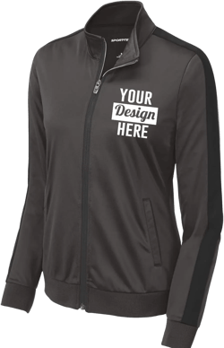 INK STITCH Women Lst94 Custom Design Logo Name Texts Stitching Tricot Track Jackets XX-Large Graphite/Black