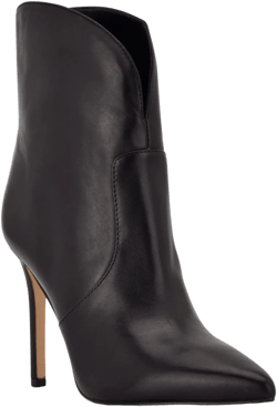 NINE WEST Womens Black Tolate Pointy Toe Stiletto Leather Dress Booties 7.5 M