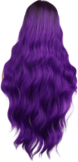 Long Purple Wigs for Women Girls Ombre Purple Wig Middle Part wig long Curly Wavy Wig Heat Resistant Synthetic Wigs for Cosplay Costume Party Purple Ombre