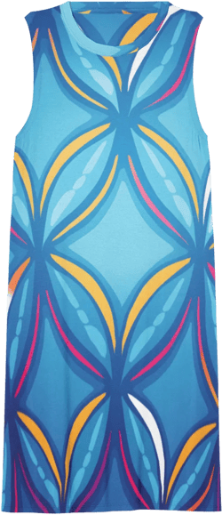 Abstract Blue Women's Casual Dress