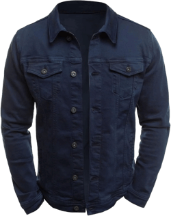 Men's Casual Classic Denim Jacket Slim Fit Fashion Jean Coat (navy,Large) Large Navy