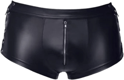 Men Shiny Liquid Metallic Underwear Bikini Briefs Swimsuit Bulge Pouch Panties Swim Trunks X-Large 3# Black