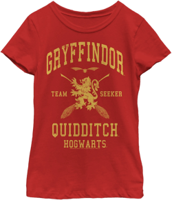 Girl's Harry Potter Gryffindor Quidditch Gold Team Seeker  Graphic Tee Red X Small