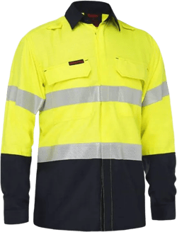 Bisley Apex 185 Taped Hi Vis FR Ripstop Vented Shirt (BS8438T)