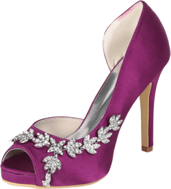 Women Kitten Heels Peep Toe Wedding Shoes Satin Bridal Pumps Formal Party Dress Shoes Y1195-08YL/6041-09YL 5 Grape 1