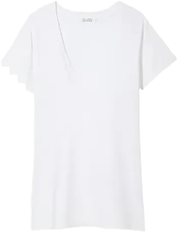 Carol V-Neck Tee Shirt in White