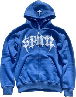 Women Men Cross Graphic Hoodies Y2K Jacket Fashion Aesthetic Sweatshirt Gothic Long Sleeve Letter Print Hoodies Small A-blue
