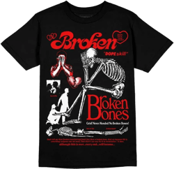 DopeSkill Graphic Tee Streetwear Hip Hop Hypebeast Street Style Unisex T-Shirt Sneaker Colour Matching Shirts Horror Skeleton Large Bb Red Collection - Black