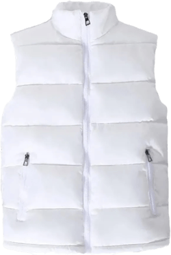 White Vest Jacket Men Slim Fit Stand Collar Sleeveless Puffer Jackets Spring Autumn Casual Waistcoat Warm Coat Small White