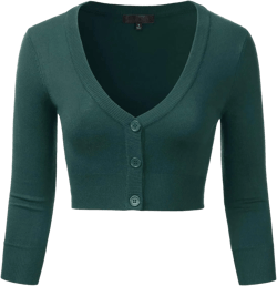 EIMIN Women's Button Down 3/4 Sleeve Cropped Bolero Cardigan Sweater (S-3XL)