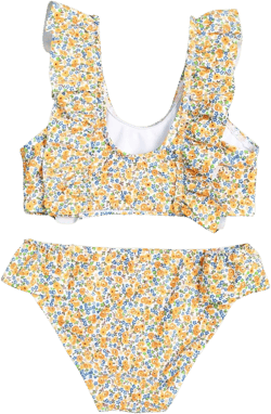 Milumia Girl's 2 Piece Ditsy Floral Ruffle Swimsuits Cute Bikini Set Bathing Suits