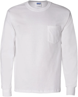 Gildan Adult Ultra CottonÂ® Long-Sleeve Pocket T-Shirt - WHITE - L