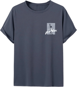 COZYEASE Men's Round Neck Short Sleeve Graphic Print Tee Shirt Casual Tee Top X-Large Dark Grey