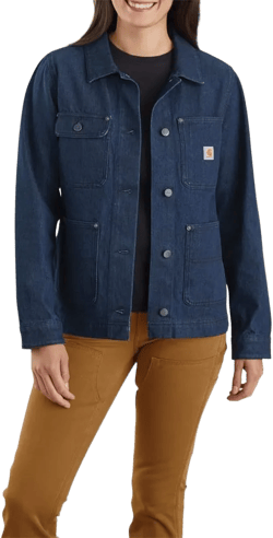 Carhartt Women's 105449 Women's Rugged Flex® Relaxed Fit Denim Jacket Large Basin