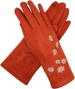 Women Winter Gloves Warm Soft Cosy Thermal Thick Fleece Flower Print Touchscreen Gloves