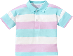 Toddler Kids Boys Girls 𝐏𝐨𝐥𝐨 Shirt Short Sleeve Cotton Striped Tee, Button Up Summer Casual Top with Lapel Outfit: Clothing, Shoes & Jewelry