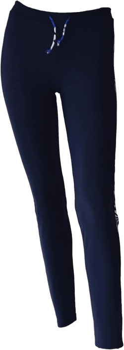Private Island Women UPF 50+ Long Leggings Swimsuit Pants Beach Bathing Swim Rash Guard Bottom (RPG+KW+RSSP) Small Navy With Blue White