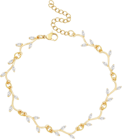 Ankle Bracelets for Women 18K Gold Plated Leaf Vine Anklets Dainty Gold Anklets Beach Summer Gold Anklet for Women