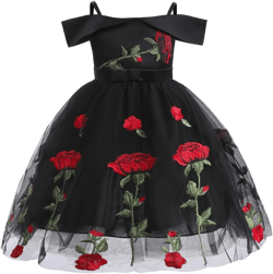 Toddler Rainbow Pageant Dresses for Girls Tutu Party Sparkly Princess Gown 2-10Years 5-6 Years 02-black