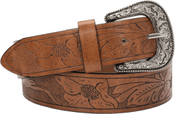 Western-Leather-Belts for Women Turquoise-Oval-Buckle Embossed Cowgirl Belt for Jeans Pants (Fit for 28-38" Waist) Brown1-carved Buckle Fit for Waist 28"-38"