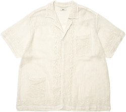 MESH FILIGREE SS SHIRT "ECRU"