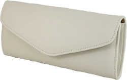 LONI Womens Clutch Bag Purse Wedding Formal Evening Solid Classic Style Handbag Ivory Faux Leather