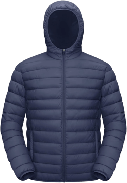TACVASEN Men's Lightweight Puffer Jacket with Hood Water Resistant Windproof Insulated Jacket Quilted Lined Winter Coats Blue Gray Large