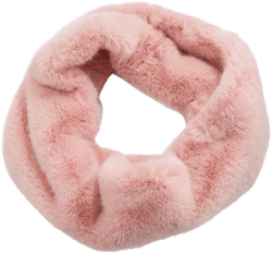 stylesilove Women Ultra Soft and Warm Striped Faux Fur Infinity Scarf Pink