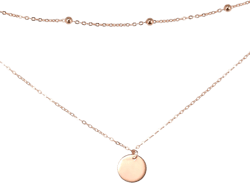 Unique Bargains Women's Layered Necklace 925 Sterling Silver Chain Necklace Rose Gold Tone