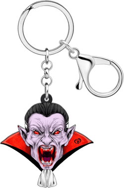 NEWEI Acrylic Halloween Horror Skull Zombie Keychains Voodoo Doll Keyring Jewelry for Women Girls Purse Car Accessories Vampire