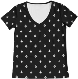 Black Aces Women's V-Neck Tee
