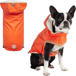 Raincoat for Dogs | Insulated & Reflective Waterproof Dog Rain Coat Jacket with Adjustable Hood, Neck, Chest | Comfortable & Easy-On Dog Rain Coats for Pets - Orange - 2X Large XX-Large Orange
