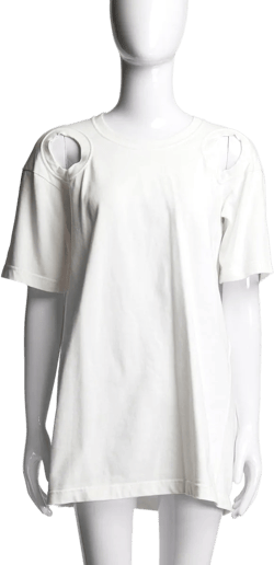 Celine Cut-Out White T-Shirt FR36 IT40
