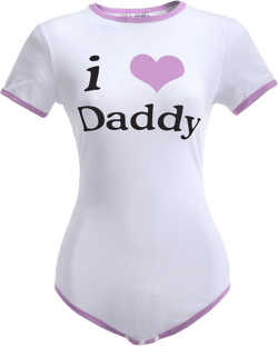 Littleforbig Cotton Romper Onesie Pajamas Bodysuit - I Love Daddy Pattern Purple 4X-Large