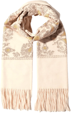 Letusto LUU MANLIC Women's Shawl Wrap Embroidered Tassel Scarf, Premium Quality, Oversize(73x27), Soft, Durability, Warm Beige-the Pools Mirroring the Moon