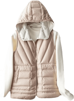 Rfmfkkg Women Ultra Light Duck Down Vest Sleeveless Jacket Hooded Double-Sided Puffer Waistcoat XX-Large Khaki