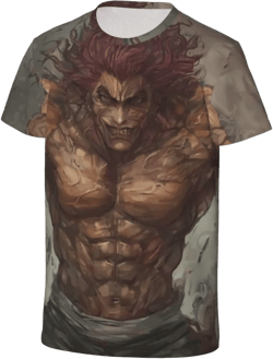 Anime Baki The Grappler Yujiro Hanma T Shirt Junior Summer Tee Comfort Round Neck Short Sleeve Clothes X-Large Black at Amazon Women’s Clothing store
