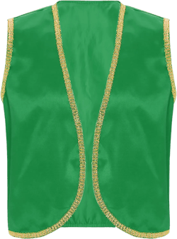 ACSUSS Mens Desert Prince Carnival Tops Arabian Street Rat Waistcoat Cosplay Open Front Vest Green X-Large