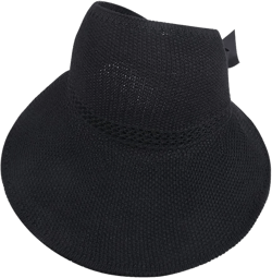 Sun Hats for Women with Ponytail Hole, Floppy Straw Hat Foldable, Packable Summer Hat Women, Wide Brim Beach Hats One Size Black