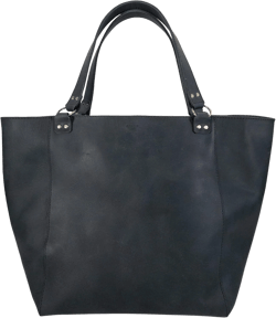 Hide & Drink, Formal Tote Bag, Female Bag, Travel and Shopping Accessory, Handbag for Women, Full Grain Leather, Handmade Charcoal Black