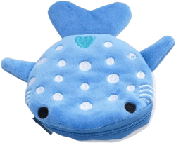 Shark Plush Wallet Women Coin Purse Cosmetic Bag Earphone Purse Cartoon Shark Chirstmas Gifts Mini Earphone Bag Small Items Bags(Blue)