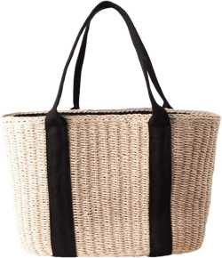Womens Straw Tote Bag Handbag Large Woven Capacity Top Handle Bag Summer Stylish Straw Basket Bag Beige