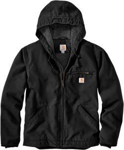 Carhartt Men's 104392 Washed Duck Jacket - Sherpa Lined 3X-Large Black