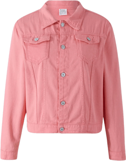 Tempura Women´s Solid Color Denim Jacket Coat Casual Long Sleeve Button Down Pockets Jean Jacket Pink Large